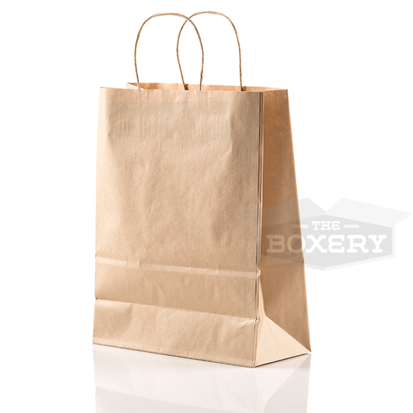 Kraft paper carrier bag with holes and flat paper handles