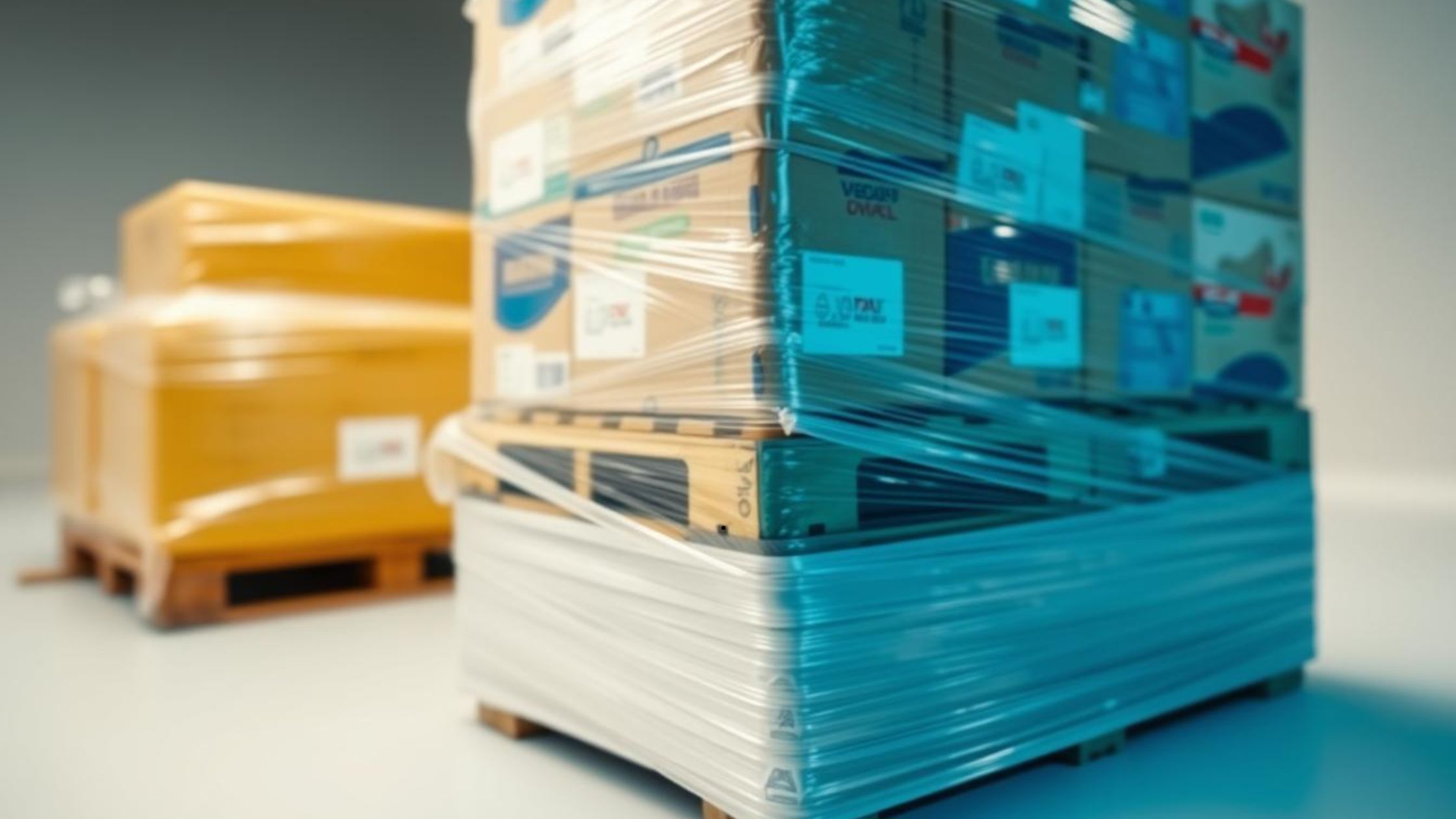 How do you properly apply stretch wrap to pallets for secure shipping?