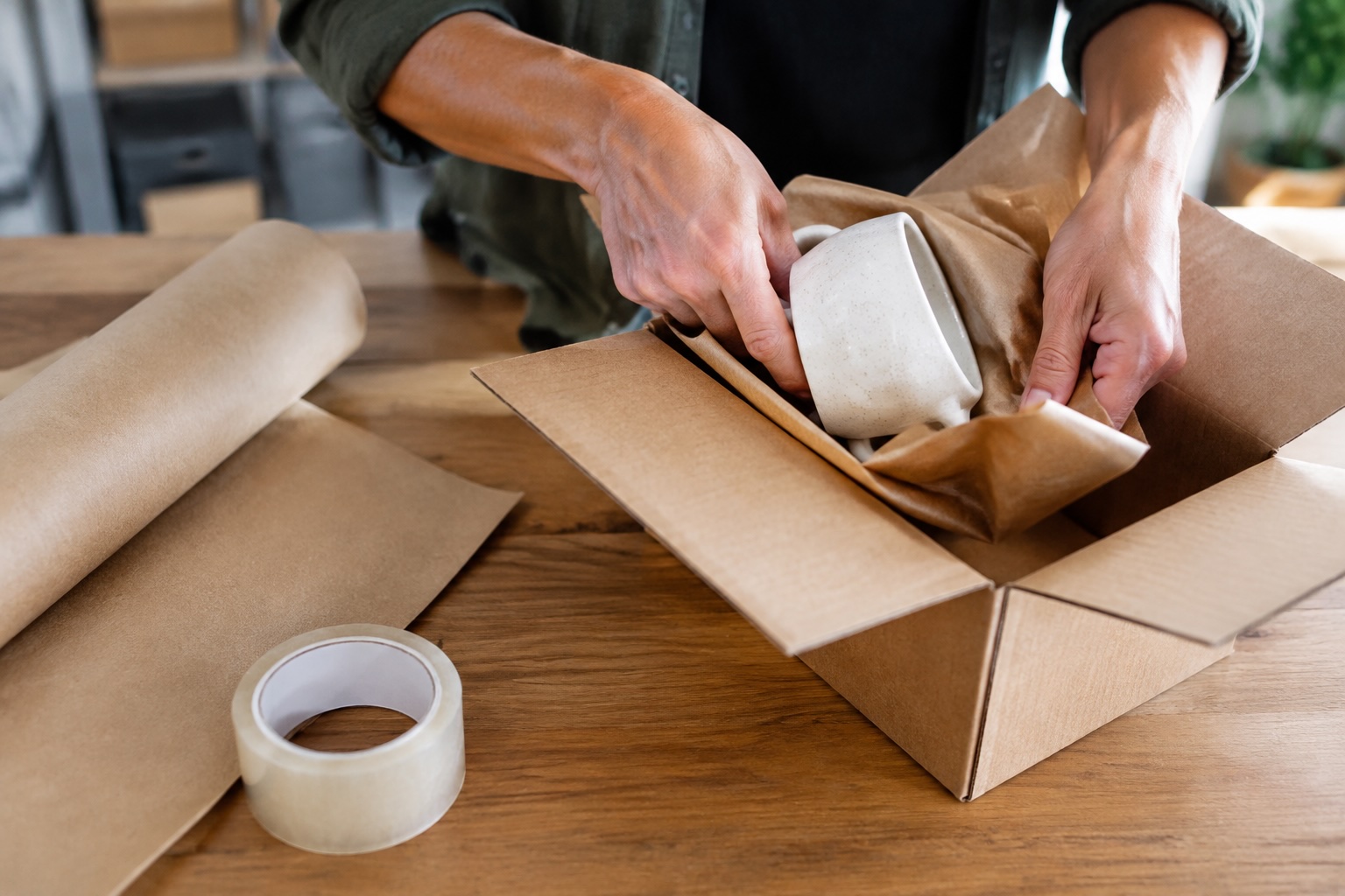How to pack a fragile item in a shipping box using only three materials